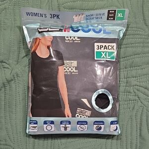 32 Degrees Women's Black Scoop Neck Tee 3-Pack